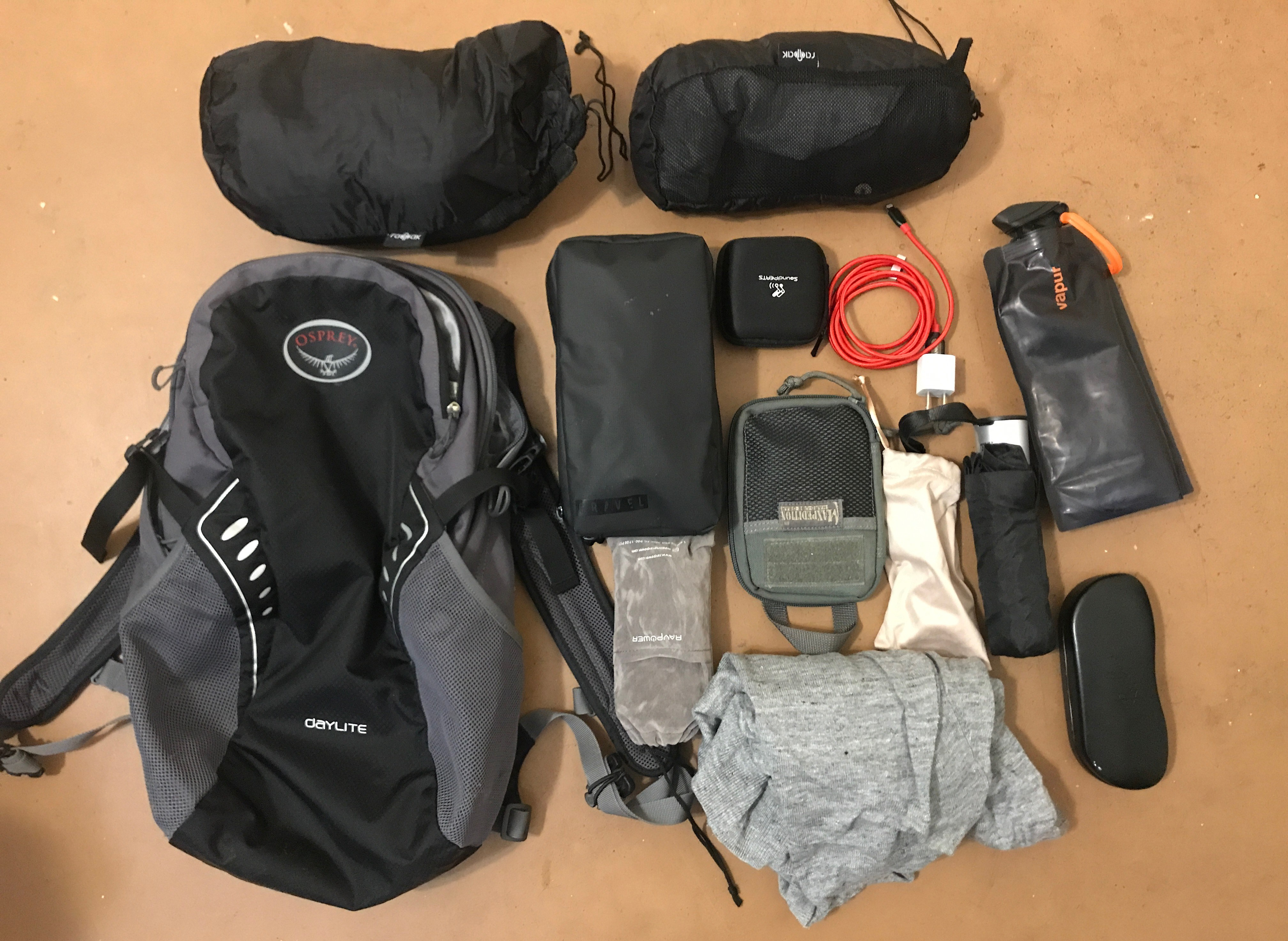 Osprey Daylite packing layout